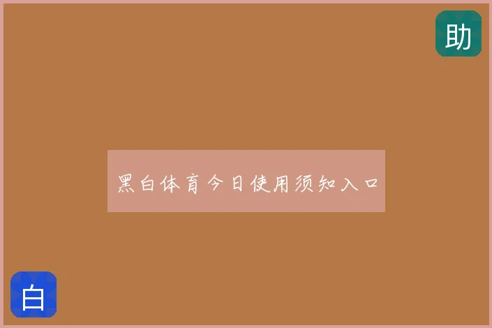 黑白体育今日使用须知入口